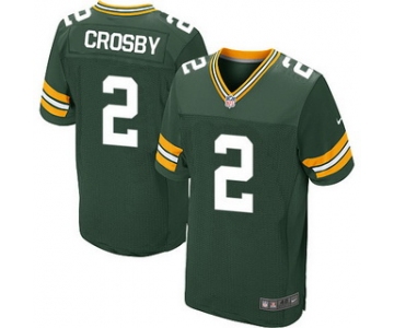 Men's Green Bay Packers #2 Mason Crosby Green Team Color NFL Nike Elite Jersey