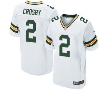 Men's Green Bay Packers #2 Mason Crosby White Road NFL Nike Elite Jersey