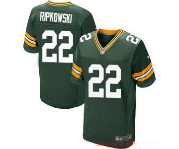 Men's Green Bay Packers #22 Aaron Ripkowski Green Team Color Stitched NFL Nike Elite Jersey