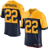 Men's Green Bay Packers #22 Aaron Ripkowski Navy Blue Gold Alternate Stitched NFL Nike Elite Jersey