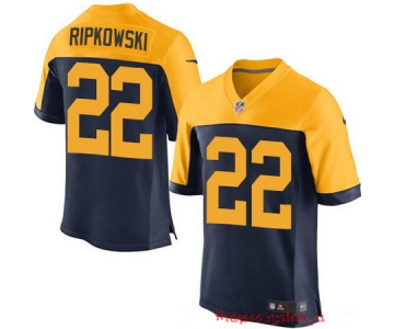 Men's Green Bay Packers #22 Aaron Ripkowski Navy Blue Gold Alternate Stitched NFL Nike Elite Jersey