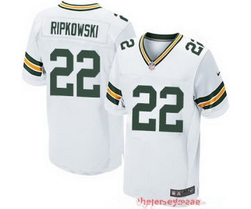 Men's Green Bay Packers #22 Aaron Ripkowski White Road Stitched NFL Nike Elite Jersey