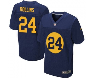 Men's Green Bay Packers #24 Quinten Rollins Navy BLue Elite Jersey