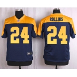 Men's Green Bay Packers #24 Quinten Rollins Navy Blue Gold Alternate NFL Nike Elite Jersey