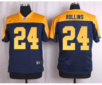 Men's Green Bay Packers #24 Quinten Rollins Navy Blue Gold Alternate NFL Nike Elite Jersey