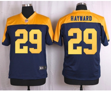 Men's Green Bay Packers #29 Casey Hayward Navy Blue Gold Alternate NFL Nike Elite Jersey