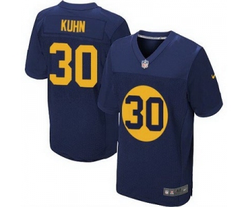 Men's Green Bay Packers #30 John Kuhn Navy Blue Alternate NFL Nike Elite Jersey