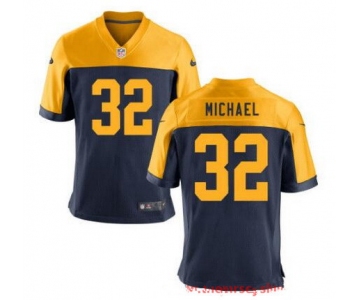 Men's Green Bay Packers #32 Christine Michael Navy Blue Gold Alternate Stitched NFL Nike Elite Jersey