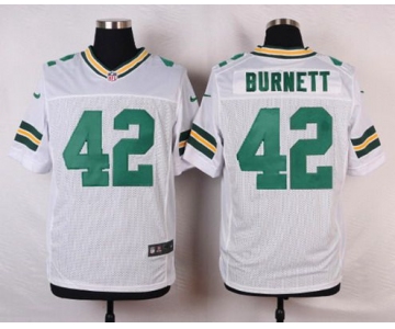 Men's Green Bay Packers #42 Morgan Burnett White Road NFL Nike Elite Jersey