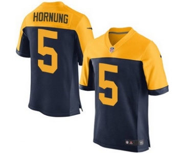 Men's Green Bay Packers #5 Paul Hornung Navy Blue Gold Retired Player NFL Nike Elite Jersey