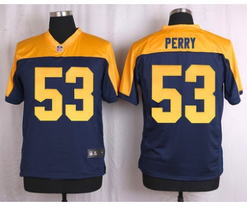 Men's Green Bay Packers #53 Nick Perry Navy Blue Gold Alternate NFL Nike Elite Jersey