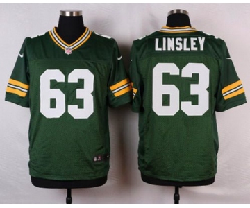 Men's Green Bay Packers #63 Corey Linsley Green Team Color NFL Nike Elite Jersey