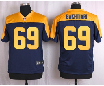 Men's Green Bay Packers #69 David Bakhtiari Navy Blue Gold Alternate NFL Nike Elite Jersey