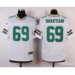 Men's Green Bay Packers #69 David Bakhtiari White Road NFL Nike Elite Jersey