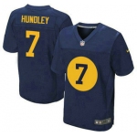 Men's Green Bay Packers #7 Brett Hundley Alternate Navy Blue Stitched NFL Nike Elite Jersey