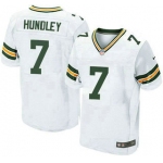 Men's Green Bay Packers #7 Brett Hundley Away White Road Stitched NFL Nike Elite Jersey