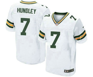 Men's Green Bay Packers #7 Brett Hundley Away White Road Stitched NFL Nike Elite Jersey