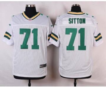 Men's Green Bay Packers #71 Josh Sitton White Road NFL Nike Elite Jersey