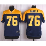 Men's Green Bay Packers #76 Mike Daniels Navy Blue Gold Alternate NFL Nike Elite Jersey