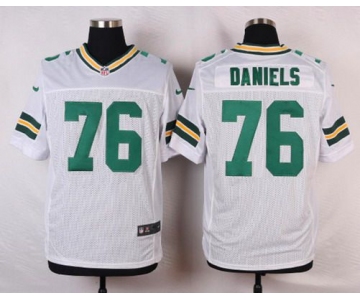 Men's Green Bay Packers #76 Mike Daniels White Road NFL Nike Elite Jersey