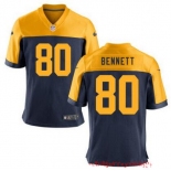 Men's Green Bay Packers #80 Martellus Bennett Navy Blue Gold Alternate Stitched NFL Nike Elite Jersey