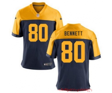 Men's Green Bay Packers #80 Martellus Bennett Navy Blue Gold Alternate Stitched NFL Nike Elite Jersey