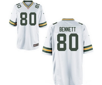 Men's Green Bay Packers #80 Martellus Bennett White Road Stitched NFL Nike Elite Jersey