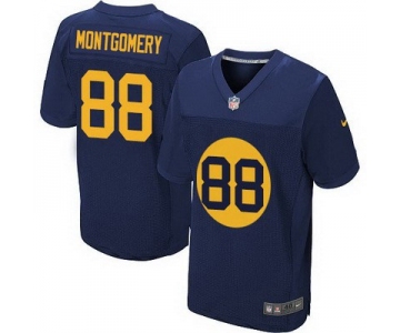 Men's Green Bay Packers #88 Ty Montgomery Navy Blue Alternate NFL Nike Elite Jersey
