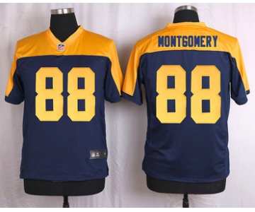 Men's Green Bay Packers #88 Ty Montgomery Navy Blue Gold Alternate NFL Nike Elite Jersey