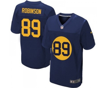 Men's Green Bay Packers #89 Dave Robinson Navy Blue Alternate NFL Nike Elite Jersey