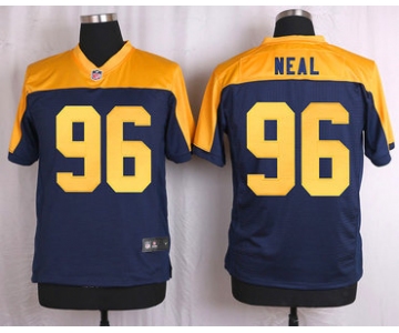 Men's Green Bay Packers #96 Mike Neal Navy Blue Gold Alternate NFL Nike Elite Jersey