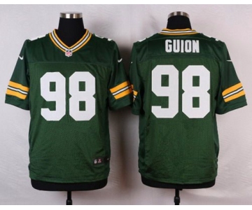 Men's Green Bay Packers #98 Letroy Guion Green Team Color NFL Nike Elite Jersey