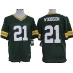 Nike Green Bay Packers #21 Charles Woodson Green Elite Jersey