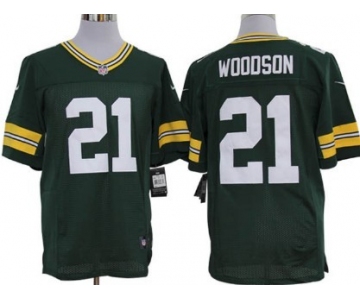 Nike Green Bay Packers #21 Charles Woodson Green Elite Jersey