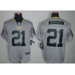 Nike Green Bay Packers #21 Charles Woodson Lights Out Gray Elite Jersey