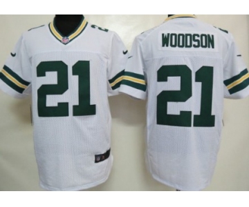 Nike Green Bay Packers #21 Charles Woodson White Elite Jersey