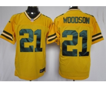 Nike Green Bay Packers #21 Charles Woodson Yellow Elite Jersey