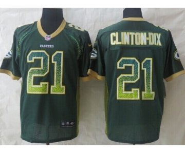 Nike Green Bay Packers #21 Ha Ha Clinton-Dix Drift Fashion Green Elite Jersey