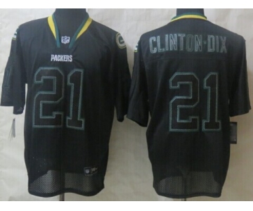 Nike Green Bay Packers #21 Ha Ha Clinton-Dix Lights Out Black Elite Jersey