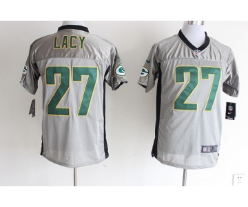 Nike Green Bay Packers #27 Eddie Lacy Gray Shadow Elite Jersey