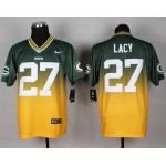 Nike Green Bay Packers #27 Eddie Lacy Green/Yellow Fadeaway Elite Jersey