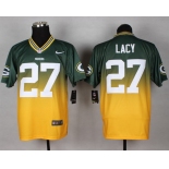 Nike Green Bay Packers #27 Eddie Lacy Green/Yellow Fadeaway Elite Jersey