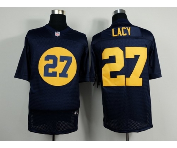 Nike Green Bay Packers #27 Eddie Lacy Navy Blue Elite Jersey