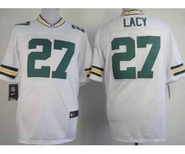 Nike Green Bay Packers #27 Eddie Lacy White Elite Jersey