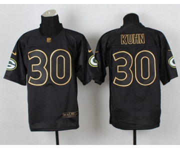 Nike Green Bay Packers #30 John Kuhn 2014 All Black/Gold Elite Jersey