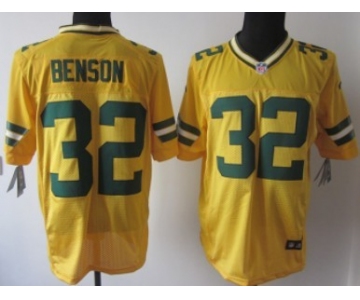 Nike Green Bay Packers #32 Cedric Benson Yellow Elite Jersey
