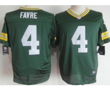 Nike Green Bay Packers #4 Brett Favre Green Elite Jersey