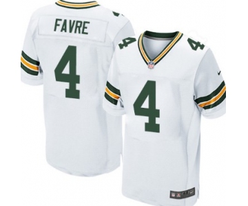 Nike Green Bay Packers #4 Brett Favre White Elite Jersey