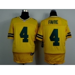 Nike Green Bay Packers #4 Brett Favre Yellow Elite Jersey