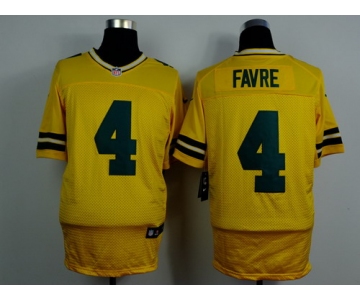 Nike Green Bay Packers #4 Brett Favre Yellow Elite Jersey